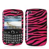 Black / Hot Pink Zebra Design Crystal Hard Skin Case Cover for Blackberry C ....