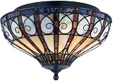 Ava Collection Vintage Bronze Tiffany Ceiling Light Fixture - QUZ-TFAV1714VB