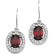 14K White Gold Mozambique Garnet and Diamond Earrings