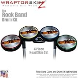 Ripped Metal Fire Skin by WraptorSkinz fits Rock Band Drum Set for Nintendo Wii, XBOX 360, PS2 & PS3