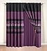Grand Linen 7 PC Modern Purple Black Silver Chenille Comforter Set/Bed in A Bag - King Size Bedding