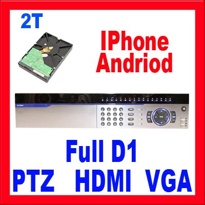 Professional 16 Channel Full D1 H.264 DVR for Security Camera System: Support iPhone, Andriod, & Blackberry. HDMI & VGA. Real Time Video/Audio Recording, Playback and Network capability. Built In Motion Detection Recording Function with Sensitivity Adjustment. PTZ Control. (with 2TB Hard Drive)