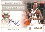 2010-11 Donruss NBA Starting 5 Preferred Signatures #BJ Brandon Jennings - Milwaukee Bucks (Autographed) Limited Edition Promo Basketball Trading Card in a Screwdown Case!