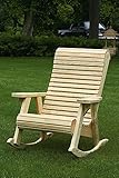 Pressure Treated Pine Unfinished Outdoor High Comfort Roll Back Rocker