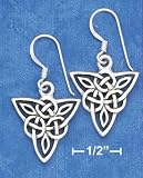Sterling Silver Scrolled Celtic Trinity Earrings On French Wire S