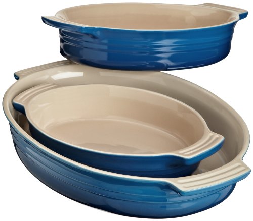 Le Creuset Stoneware Classic Oval Dish, Marseille, Set of 3
