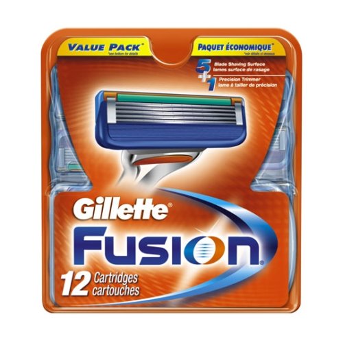 Gillette Manual Cartridge, Fusion, 12-Count Packages