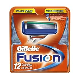 Gillette Manual Cartridge, Fusion, 12-Count Packages