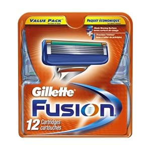 Gillette Manual Cartridge, Fusion, 12-Count Packages