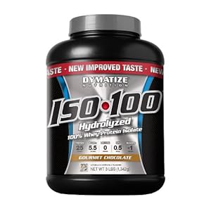 Dymatize Nutrition ISO 100 Hydrolyzed 100% Whey Protein Isolate, Gourmet Chocolate, 3 Pounds