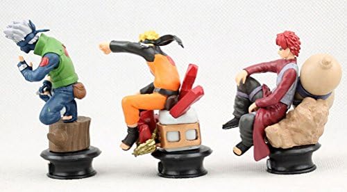 Naruto Figure PVC Chess Toys Naruto Uzumaki Kakashi Gaara Haruno Sakura Toys Lot 6pcs Set