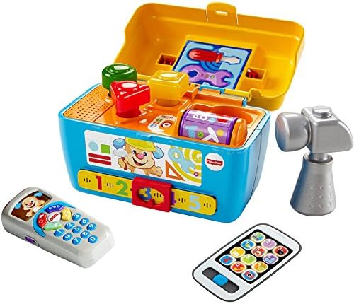 Fisher Price Laugh and Learn Smart Stages Toolbox, Puppy's Remote and gray Smart Phone toy for Boys and Girls 6 Month and Up