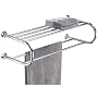 Hotel Style Chrome Towel Rack & Shelf