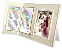 Rainbow Bridge Poem Pet Memorial Keepsake Picture Frame and Pet Loss Sympathy Gift, Warm White with Foil Accent