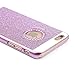 ARSUE iPhone SE 5S 5 Case, (TM) Luxury Hybrid Beauty Crystal Rhinestone with Gold Sparkle Glitter PC Hard Protective Diamond Case Cover for iPhone SE 5S 5 (Purple/Bling)
