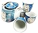 Japanese Design Maneki Neko Lucky Cat Ocean Blue Ceramic Tea Pot and Cups Set Serves 4 Beautifully Packaged in Gift Box Excellent Home Decor Asian Living Gift for Chefs Moms And Sushi Enthusiasts