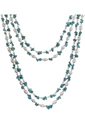 HinsonGayle 2-Strand Freshwater Cultured Pearl & Gemstone Necklace & Dangle Earring Set