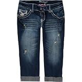 AMETHYST Raw Edge Womens Denim Capris