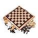 Trademark Games Deluxe Wooden Chess, Checker and Backgammon Set, Brown