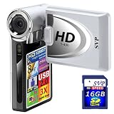 SVP T400-Silver 1280x720p True HD Camcorder with 2.4 LCD (SVP 16GB SDHC Memory Card Included)