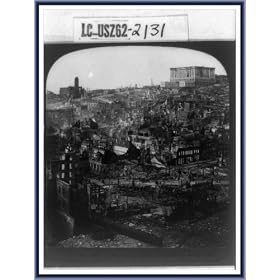 Stereoview (L): Nob Hill and Fairmont Hotel Chinatown in foreground San Francisco disaster U.S.A.