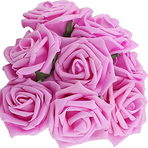 Mingshengyao Classic Rose Flowers for Wedding Bridesmaid Bridal Bouquet Color Pink Pack Of 10pcs