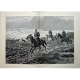 戦争 1877 の兵士の馬のバトルフィールドの鳥の芸術