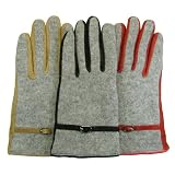 Knitted Wool with Genuine Suede Leather Palm Casual/Driving Gloves w. Gift Box