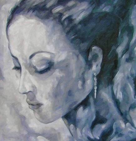 Custom Order #P1-7JT, Oil on Canvas, Custom Painting of The Person You Love, For 1 Person of Customer's Choice, Style: Expressionism, with Signature Text 