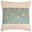 Decorative Handmade Cushion Cover / Pillow Sham With Gold Floral Design-Two Tone Green & Beige