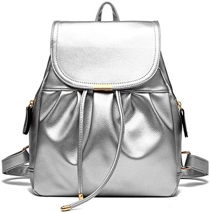 YISHIDAI Lady Leisure Shoulder Bag Travel Backpack Silver