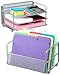 Seville Classics Office Desk Organizer, Platinum Mesh 6-Trays