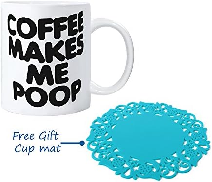 Funny Guy Mugs Coffee Makes Me Poop Ceramic Coffee Mug, Brown, 11-Ounce By ADISID