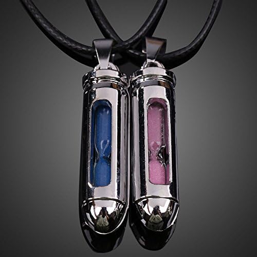 1 Pair Couple Love Silver Stainless Steel Pendant Women Men Long Necklace Chain
