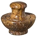 Marble Mortar and Pestle - Dark Travertine