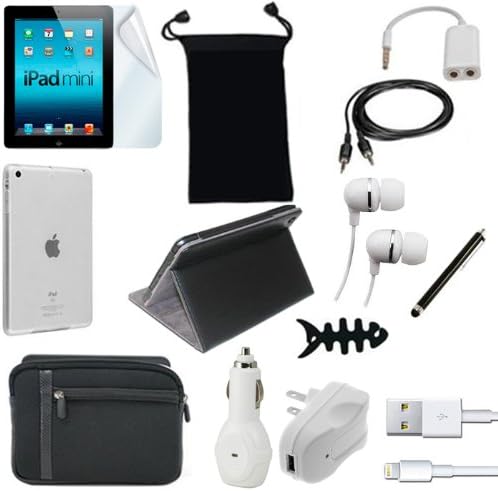 14 item Ipad Mini 7.9" Accessory Bundle Included accessories: Case, cover, screen protector, usb cable, car home charger, earbuds, stylus pen