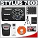 Olympus Stylus 7000 12MP Digital Camera (Black) with 7x Optical Zoom + Spare Li-42B Battery + Case + Cameta Bonus Accessory Kit