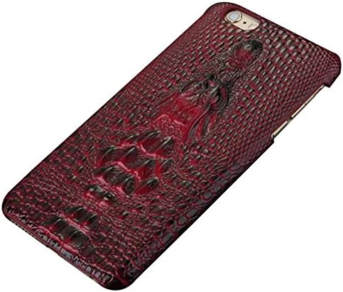 FLT® iPhone 6 6s Hot Cool 3D Soft Genuine Leather Crocodile Skin Back Cover Phone Case for 6Plus 6sPlus brand fashion shell (Red for iPhone 6 6s)