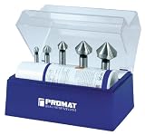PROMAT 865208 Kegel-/Entgratsenkersatz 5tlg. HSS DIN335-C 90Grad PROMAT i.Ku.-Box