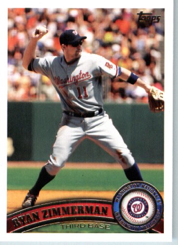 2011 Topps Baseball Card # 660 Ryan Zimmerman - Washington Nationals  - MLB Trading Card (Series 2) in a Protective Screwdown Case