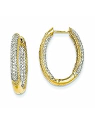 0.8 Carat 14K Gold Diamond In - Out Hinged Hoop Earrings