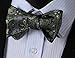 HISDERN Bow Ties for Men Paisley Self Tie Green Bow Tie Classic Floral Formal Tuxedo Bowtie With Pocket Square for Wedding Party