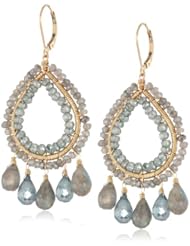 Dana Kellin Luxurious Labradorite and Green Quartz Adorned Earrings