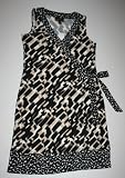 Dana Buchman Women's Brushstroke Faux-Wrap Dress - Black Tie (Medium)