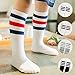 Dare Color Uniform Knee High Socks with Stripes Tube Socks for Kids
