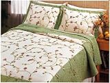 Shabby Chic Cassandra Ribbon Embroid Cotton/Linen Quilt