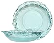 Spanish Recycled Textured Glass Large Round Shallow Bowl 13"Dx3"H