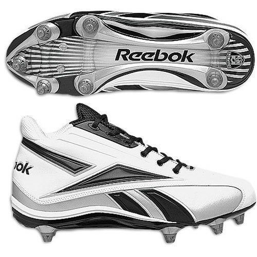 Reebok Men's NFL Thorpe Mid D2 (Sz. 19, White/black)