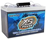 XS Power D2700 12 Volt 4300 Amperes Car Audio AGM Power Cell Battery Pure Virgin Lead Design with Terminal Hardware and Installation Instructions