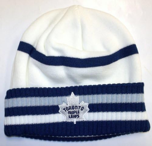Reebok NHL Striped Cuffed Winter Knit Hat - Toronto Maple Leafs